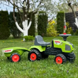 falk-traktorek-baby-claas-axos-310-zielony-z-przyczepka-od-1-roku