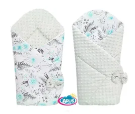 Zdjęcie produktu Rożek becik niemowlęcy dwustronny MINKY Floral Mint