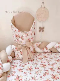 rozek-becik-usztywniony-wiazany-romantic-roses-bezowy