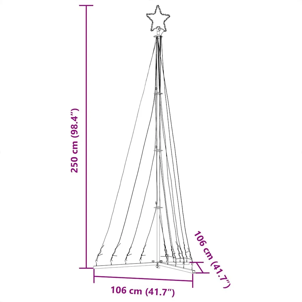 choinka-led-447-leds-ciepla-biel-249-cm-stan-nowy