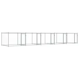 klatka-dla-psa-z-drzwiami-szara-10x2x15-m-stal