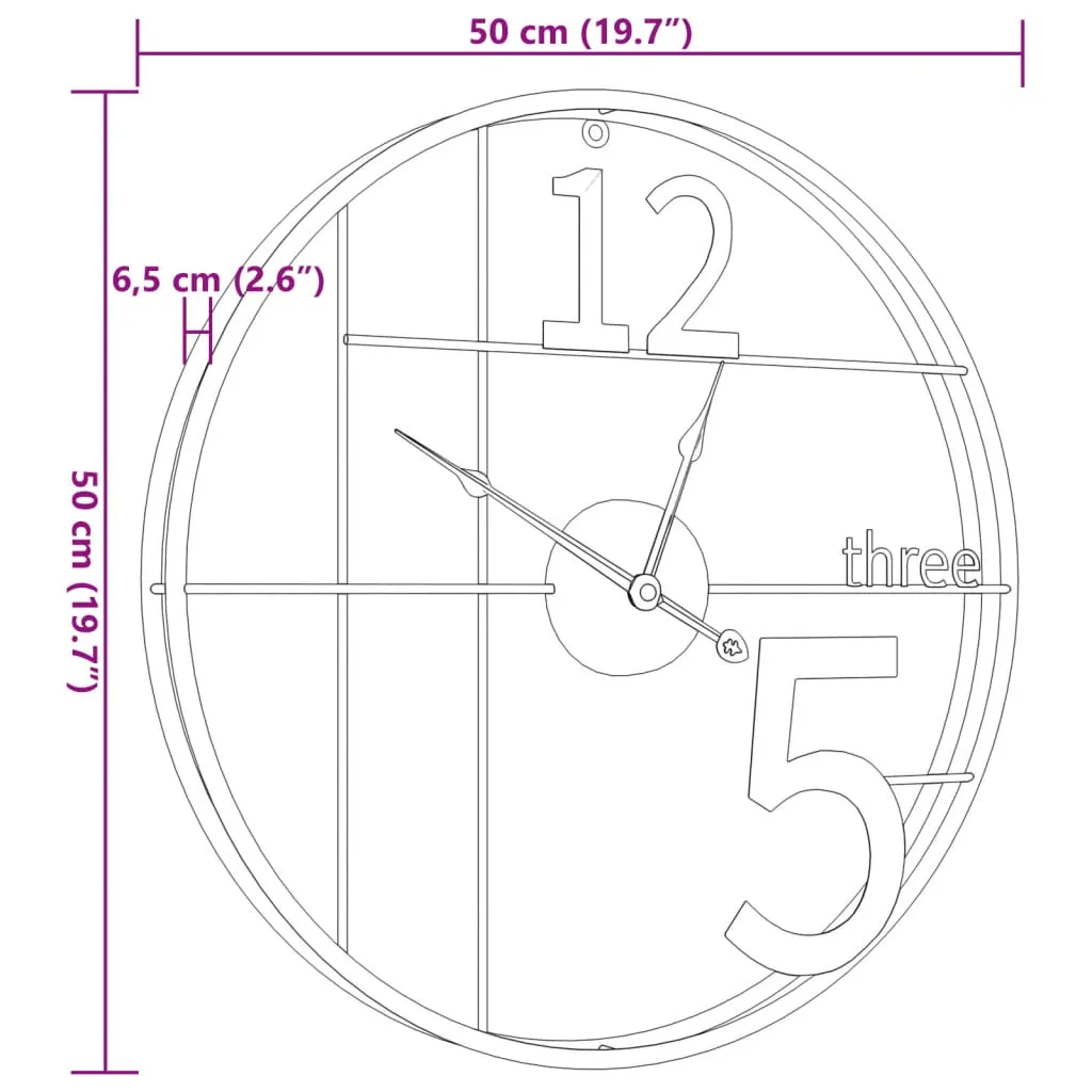zegar-scienny-zloty-o50-cm-zelazo-stan-nowy