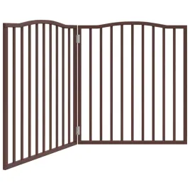 skladana-bramka-dla-psa-2-panele-brazowy-dab-160-cm-drewno