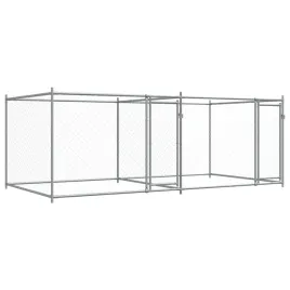 klatka-dla-psa-z-drzwiami-szara-4x2x15-m-stal