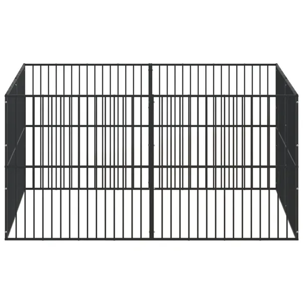 kojec-dla-psa-8-paneli-czarny-stal-galwanizowana-material-inny-material