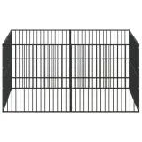 kojec-dla-psa-8-paneli-czarny-stal-galwanizowana-material-inny-material