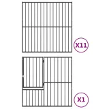 kojec-dla-psa-12-paneli-czarny-stal-galwanizowana-marka-vidaxl
