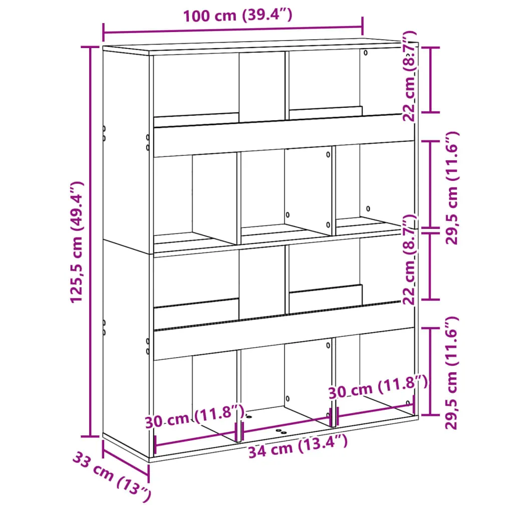 regal-przegroda-dab-sonoma-100x33x1255-cm-stan-nowy