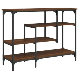 stolik-konsolowy-z-polkami-brazowy-dab-100x35x75-cm