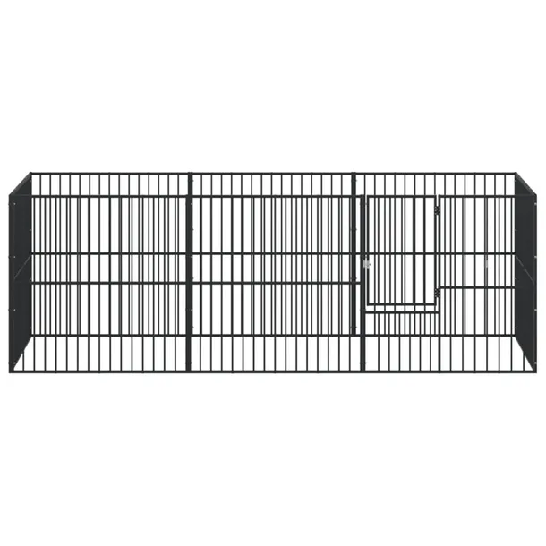 kojec-dla-psa-8-paneli-czarny-stal-galwanizowana-dlugosc-1-cm