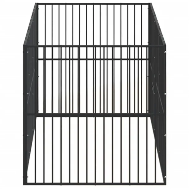 kojec-dla-psa-8-paneli-czarny-stal-galwanizowana-material-wykonania-metal