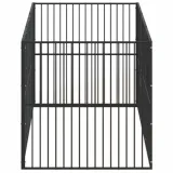 kojec-dla-psa-8-paneli-czarny-stal-galwanizowana-material-wykonania-metal