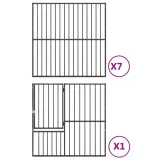 kojec-dla-psa-8-paneli-czarny-stal-galwanizowana-wysokosc-produktu-1-cm