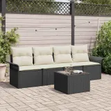 zestaw-sof-na-ogrod-5-pcs-czarny-polirattan-stan-nowy