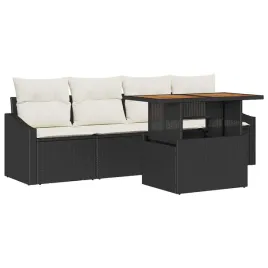 zestaw-sof-na-ogrod-z-poduszka-5-pcs-czarny-polirattan