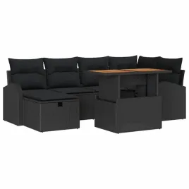 zestaw-sof-na-ogrod-z-poduszka-7-pcs-czarny-polirattan