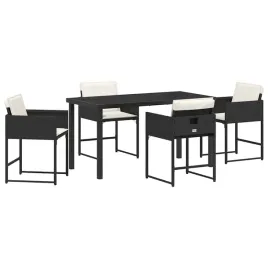 zestaw-do-jadalni-w-ogrodzie-z-poduszka-5-pcs-czarny-polirattan