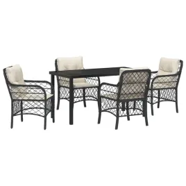 zestaw-do-jadalni-w-ogrodzie-z-poduszka-5-pcs-czarny-polirattan