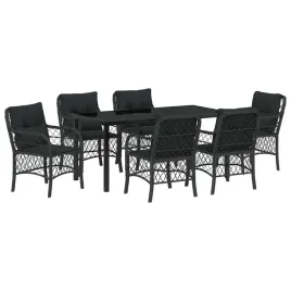 zestaw-do-jadalni-w-ogrodzie-z-poduszka-7-pcs-czarny-polirattan