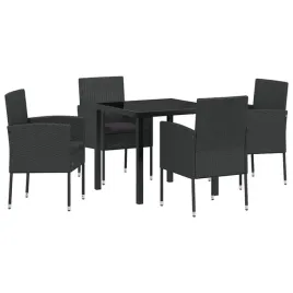 zestaw-do-jadalni-w-ogrodzie-z-poduszka-5-pcs-czarny-polirattan