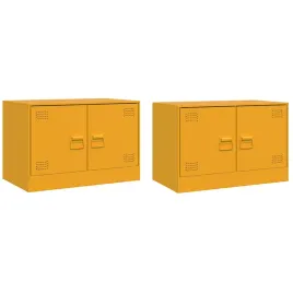 szafki-pod-telewizor-2-szt-musztardowe-67x39x44-cm-stalowe