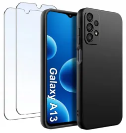 zestaw-etui-do-samsung-a13-4g-or-matowe-czarne-silikon-slim-2-sztuki-szklo
