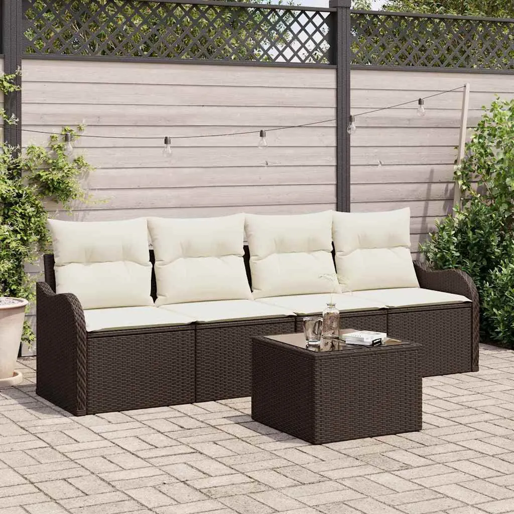 zestaw-sof-na-ogrod-5-pcs-brazowy-polirattan