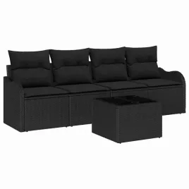 zestaw-sof-na-ogrod-5-pcs-czarny-polirattan