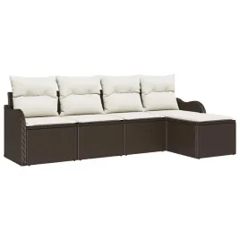 zestaw-sof-na-ogrod-z-poduszka-5-pcs-brazowy-polirattan