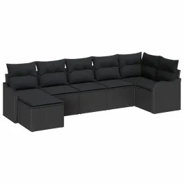 zestaw-sof-na-ogrod-z-poduszka-7-pcs-czarny-polirattan