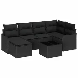 zestaw-sof-na-ogrod-z-poduszka-7-pcs-czarny-polirattan
