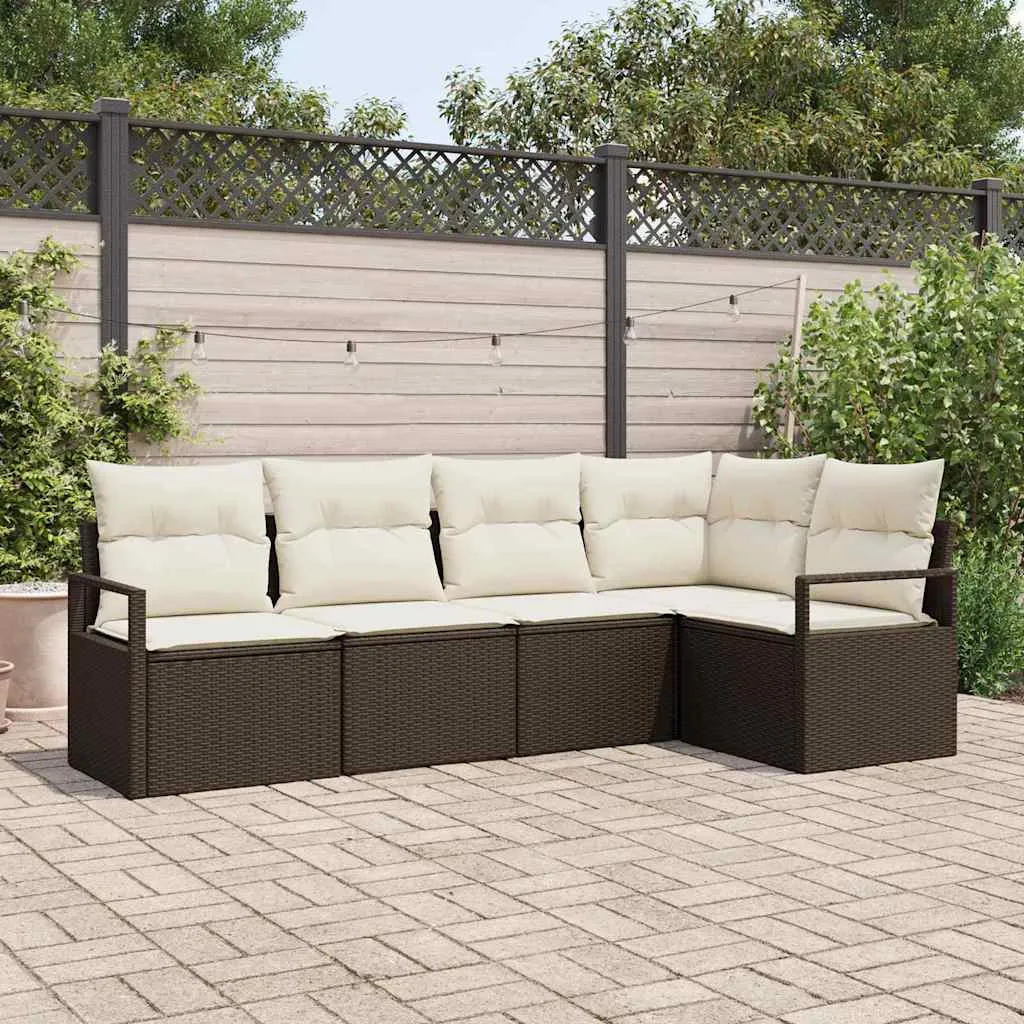 zestaw-sof-na-ogrod-5-pcs-brazowy-polirattan