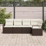 zestaw-sof-na-ogrod-5-pcs-brazowy-polirattan-styl-nowoczesny