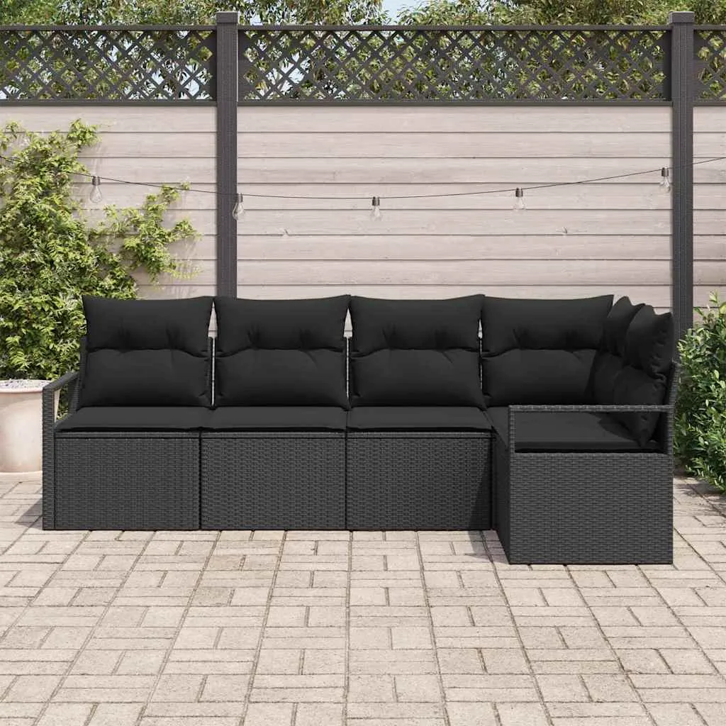zestaw-sof-na-ogrod-5-pcs-czarny-polirattan-stan-nowy