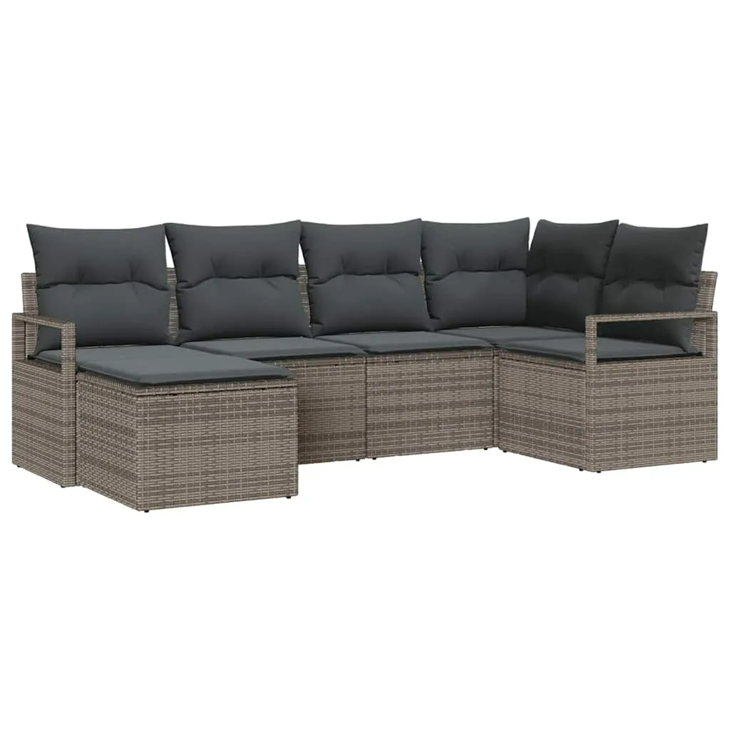 zestaw-sof-na-ogrod-6-pcs-szary-polirattan-stan-nowy