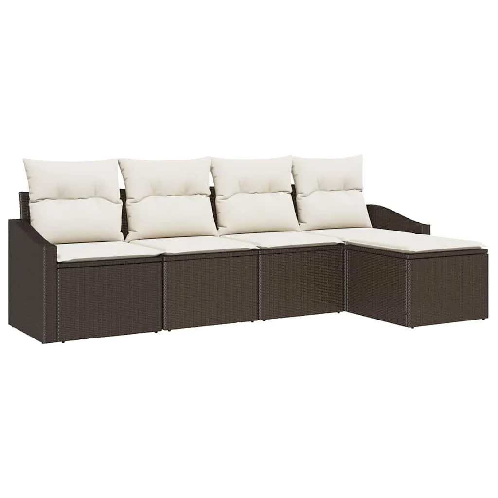 zestaw-sof-na-ogrod-5-pcs-brazowy-polirattan