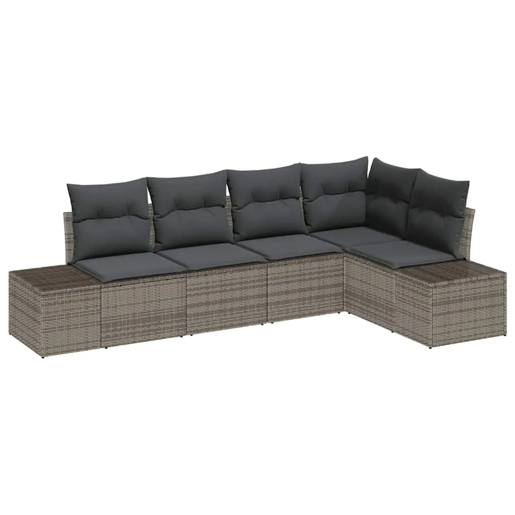 zestaw-sof-na-ogrod-5-pcs-szary-polirattan-stan-nowy