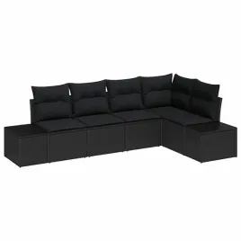 zestaw-sof-na-ogrod-5-pcs-czarny-polirattan