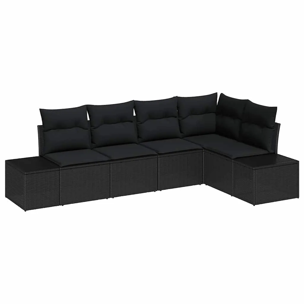 zestaw-sof-na-ogrod-5-pcs-czarny-polirattan