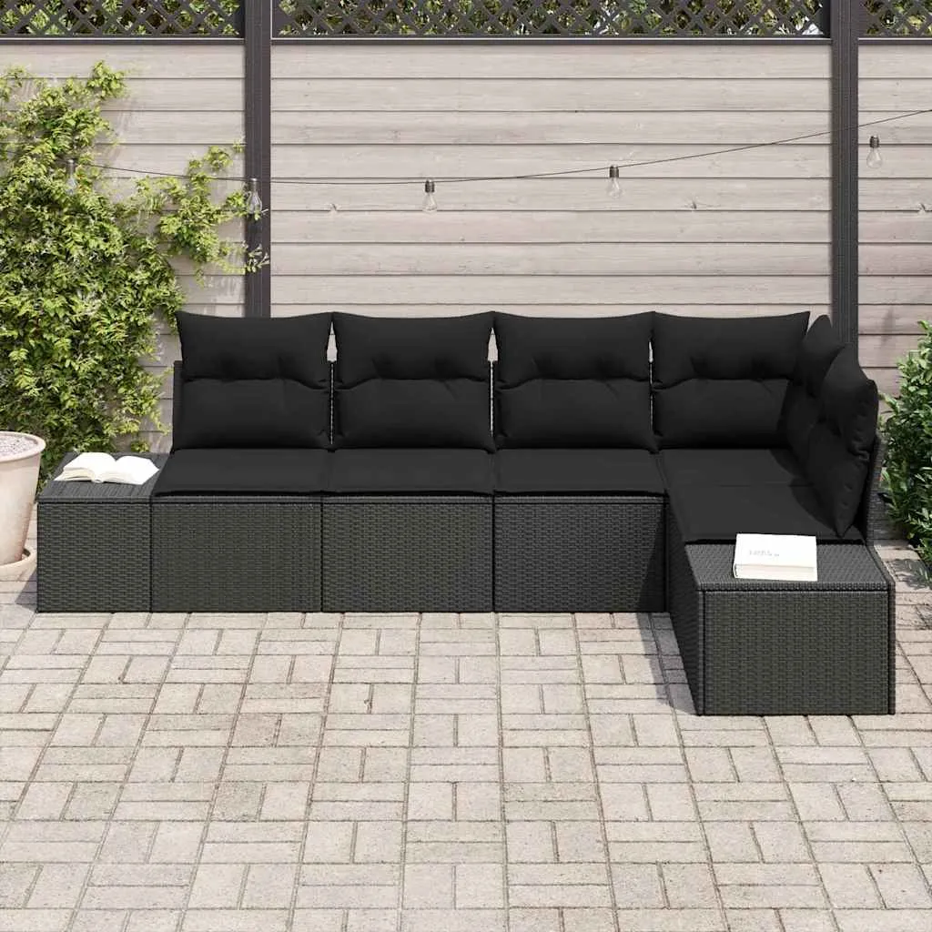 zestaw-sof-na-ogrod-5-pcs-czarny-polirattan-stan-nowy