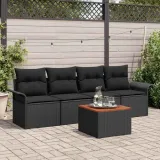 zestaw-sof-na-ogrod-5-pcs-czarny-polirattan-stan-nowy