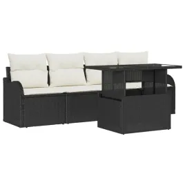 zestaw-sof-na-ogrod-z-poduszka-5-pcs-czarny-polirattan