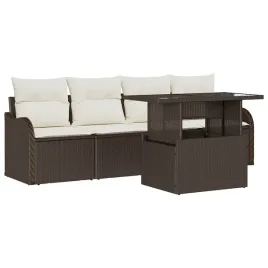 zestaw-sof-na-ogrod-z-poduszka-5-pcs-brazowy-polirattan