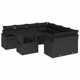 zestaw-sof-na-ogrod-z-poduszka-9-pcs-czarny-polirattan