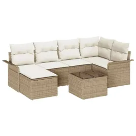 zestaw-sof-na-ogrod-z-poduszka-7-pcs-bezowy-polirattan