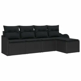 zestaw-sof-na-ogrod-z-poduszka-5-pcs-czarny-polirattan