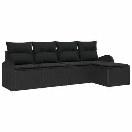 zestaw-sof-na-ogrod-z-poduszka-5-pcs-czarny-polirattan