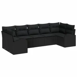 zestaw-sof-na-ogrod-z-poduszka-7-pcs-czarny-polirattan
