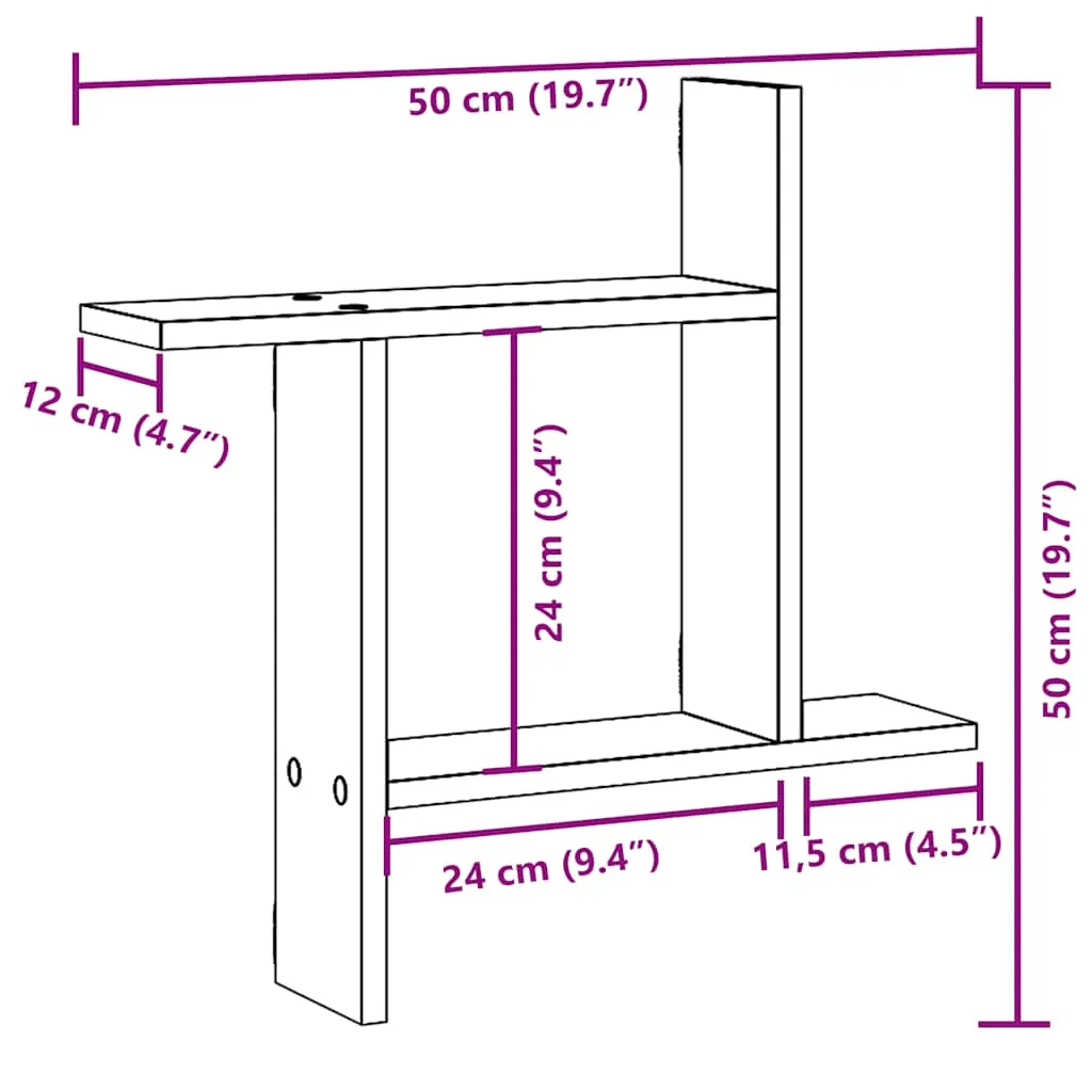 polki-scienne-2-szt-czarny-dab-50x12x50-cm
