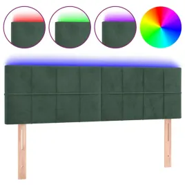 zaglowek-do-lozka-z-led-ciemnozielony-144x5x78-88-cm-aksamit